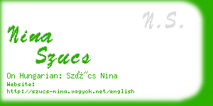 nina szucs business card